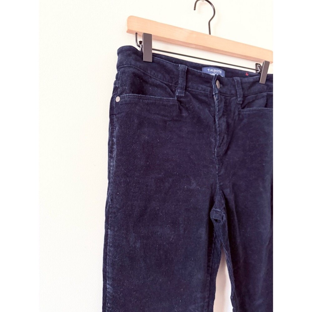 Talbots Simply Flattering Collection Navy Corduroy Pants Size 4 - Picture 3 of 6